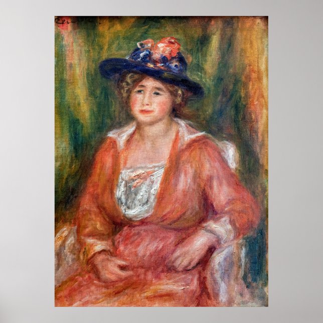 Poster Pierre-Auguste Renoir - Retrato da Mulher Sentada (Frente)