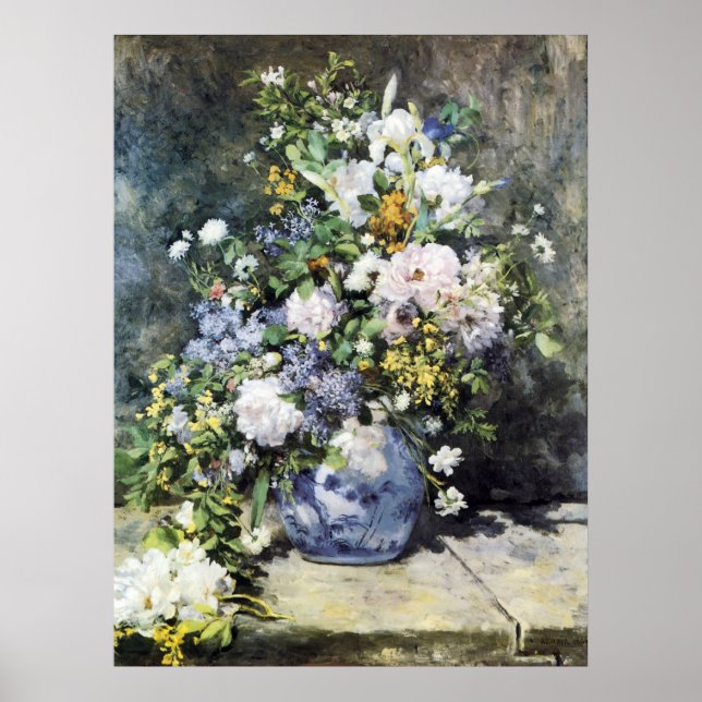 Pôster Pierre-Auguste Renoir, Vase das flores (Frente)