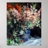 Pierre-Auguste Renoir Vintage Gladioli em um vaso