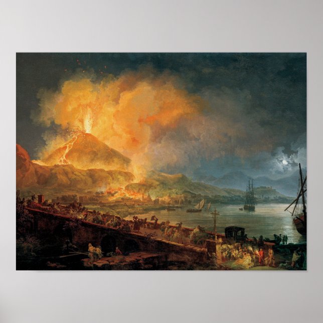 Poster Pierre-Jacques Volaire: A Erupção do Vesúvio (Frente)