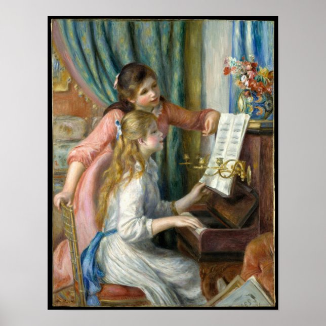Pôster Pierre Renoir - Jovens Meninas no Piano (Frente)
