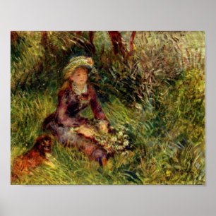 Pôster Pierre Renoir - senhora Renoir com cão