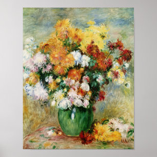 Poster Pierre um buquê de Renoir dos crisântemos