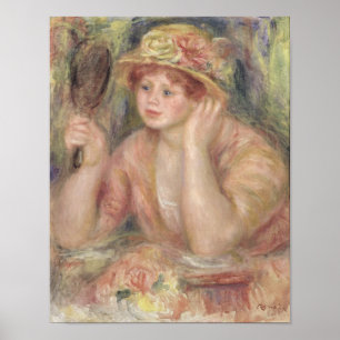 Pôster Pierre uma mulher de Renoir com um espelho