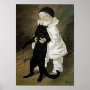 Poster Pierrot com gato, Alexandre Steinlen