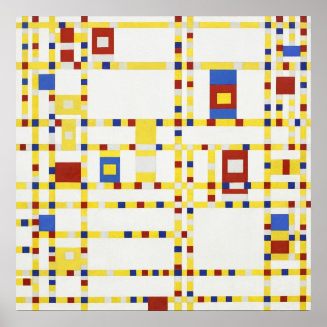 Poster Piet Mondrian Broadway Boogie Woogie Familiar Pain (Frente)