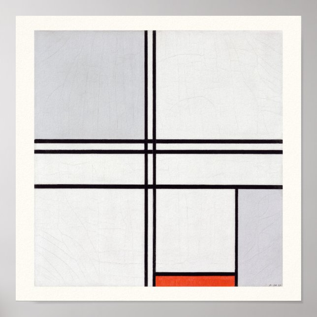 POSTER : PIET MONDRIAN : CINZA - RED 1935 (Frente)