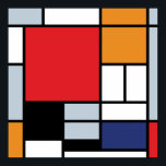 Poster Piet Mondrian - Composição com Plano Vermelho Gran<br><div class="desc">Esse óleo na canvas de 1920 apresenta uma composição com blocos pretos,  vermelhos,  cinzas,  amarelos (laranja) e azuis num estilo que ficou conhecido como De Stijl ou Neo-Plasticismo.</div>