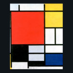 Poster Piet Mondrian Composição Vermelho Amarelo Azul<br><div class="desc">Composição de Piet Mondrian com Azul Amarelo Vermelho e Preto</div>