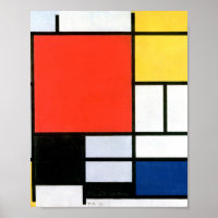 Piet Mondrian Composição Vermelho Amarelo Azul