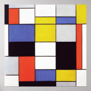 Poster Piet Mondrian Composition Abstrato Art Geométrico