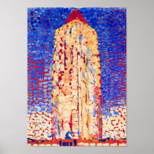 Pôster Piet Mondrian - Farol em Westkapelle Arte Fino