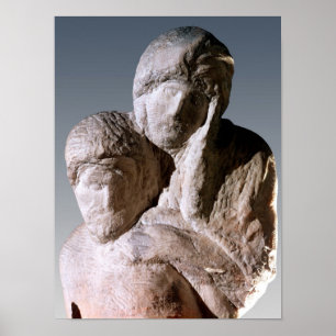 Pôster Pieta de Rondanini, detalhe das cabeças do cristo