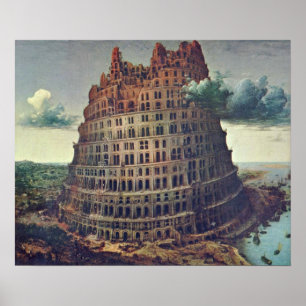 Pôster Pieter Bruegel a pessoa idosa - a torre de Babel