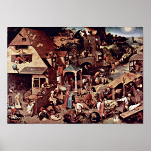 Pôster Pieter Bruegel a pessoa idosa - os provérbio