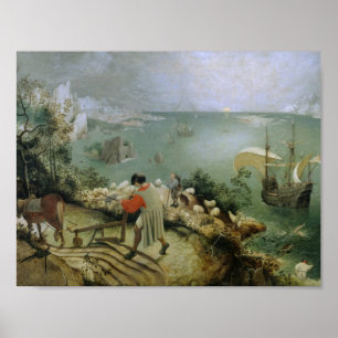 Pôster Pieter Bruegel a pessoa idosa - queda da paisagem