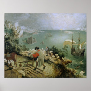 Poster Pieter Bruegel a pessoa idosa - queda da paisagem