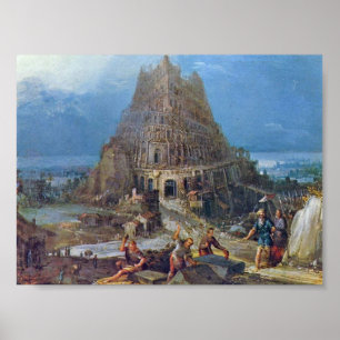 Poster Pieter Bruegel a pessoa idosa - torre de Babel
