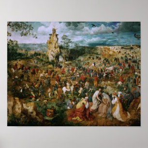 Poster Pieter Bruegel a procissão da Pessoa idosa- ao