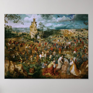 Pôster Pieter Bruegel a procissão da Pessoa idosa- ao