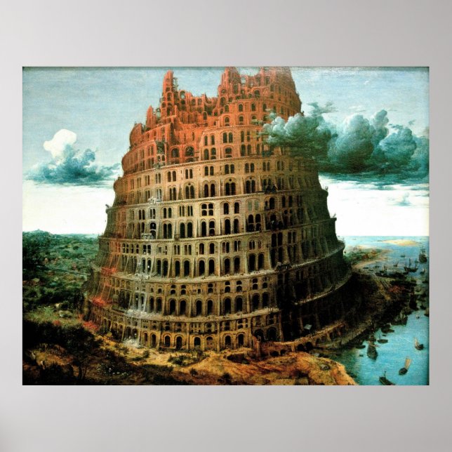 Pôster Pieter Bruegel é a torre "Pequena" de Babel (Frente)