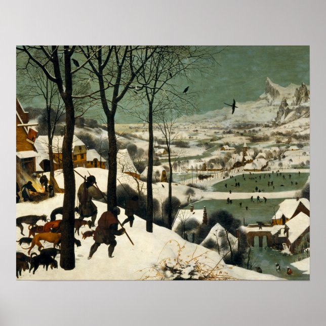 Poster Pieter Bruegel, o Velho - Caçadores na Neve (Frente)