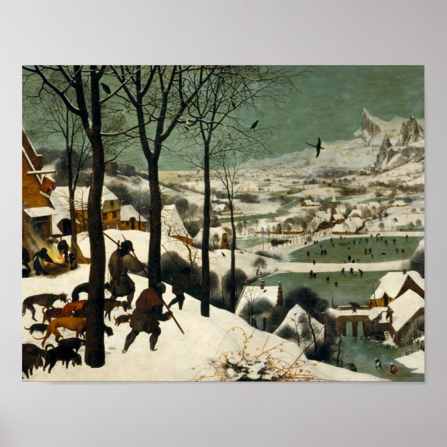 Pôster Pieter Bruegel, o Velho - Caçadores na Neve (Frente)