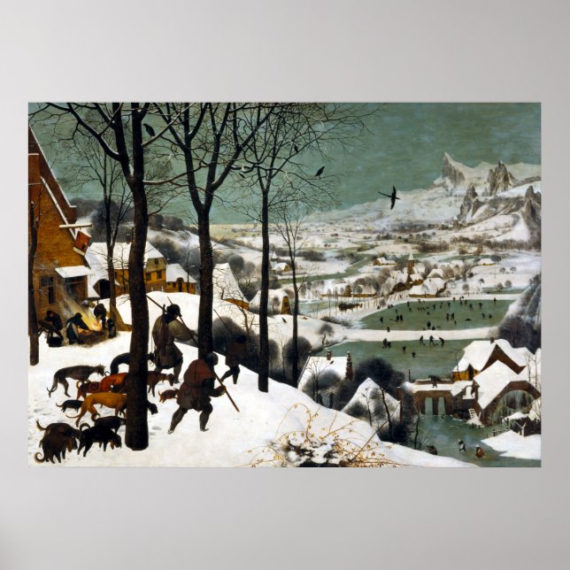 Pôster Pieter Bruegel, os caçadores mais velhos da neve (Frente)
