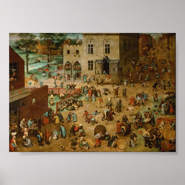 Poster Pieter Bruegel, os Jogos para Crianças Mais Velhos (Frente)