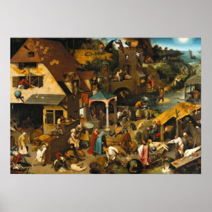 Poster Pieter Bruegel os provérbio mais velhos de