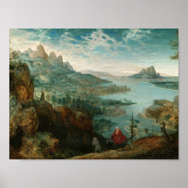 Pôster Pieter Bruegel - Paisagem com fuga para o Egito (Frente)