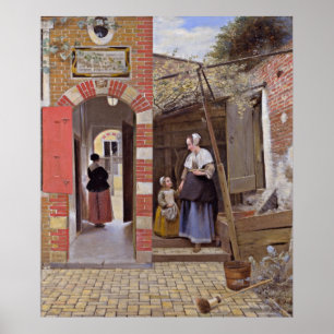 Pôster Pieter de Hooch - Courtyard of a House in Delft