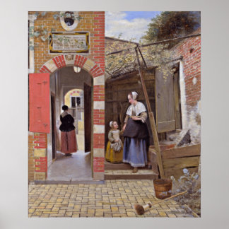 Pôster Pieter de Hooch - Courtyard of a House in Delft