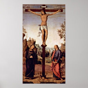 Poster Pietro Perugino - crucificação com Mary