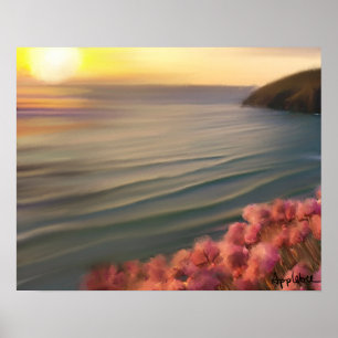 Poster Pifres e pinças-do-mar da Cornualha ao pôr do sol