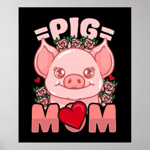 Poster Pig Mãe   Presente Para Proprietário Porco Mãe