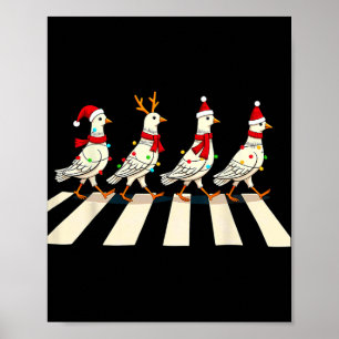 Poster Pigeon Atravsing Road Xmas