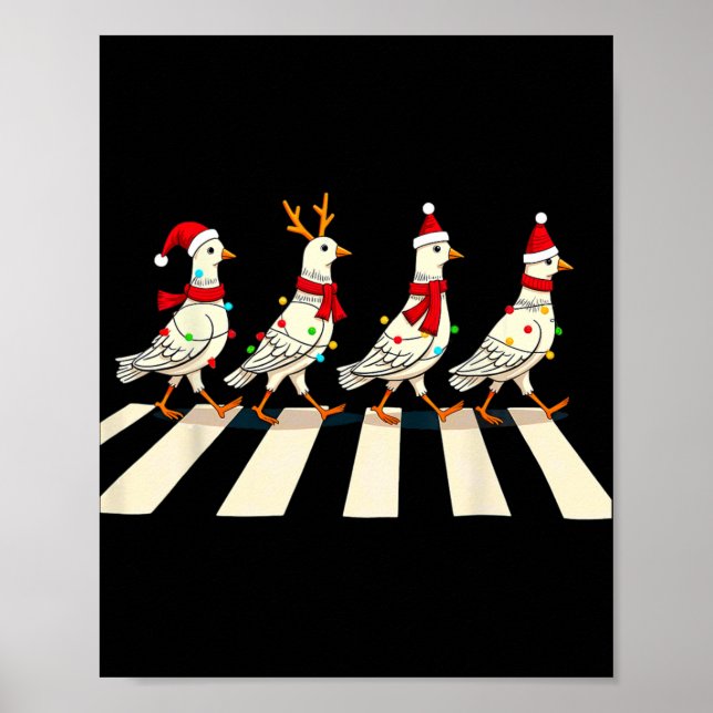 Poster Pigeon Atravsing Road Xmas (Frente)