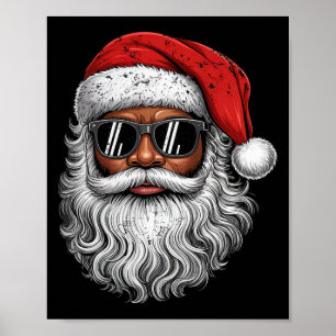 Poster Pijama de Natal Afro-Americano Xmas Afro Papai Noe