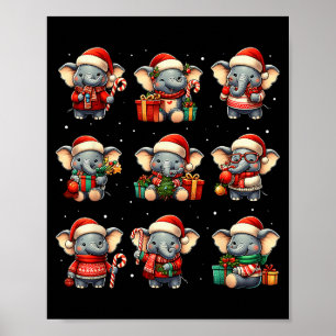 Poster Pijama de Natal de Elefante Engraçado para Homens