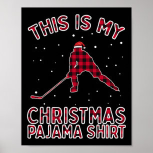 Poster Pijama de Natal de Jogador de Hóquei no Gelo Diver