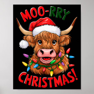 Poster Pijama de Natal do Touro das Terras Altas Amante d