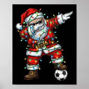 Poster Pijamas de Natal de Futebol do Papai Noel Dabbing