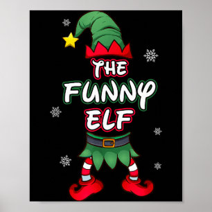 Poster Pijamas de Natal Engraçados de Elfo Pjs Família Co