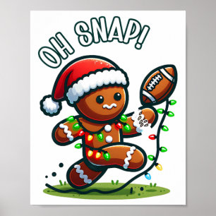 Poster Pijamas Engraçados de Homem de Biscoito de Natal e