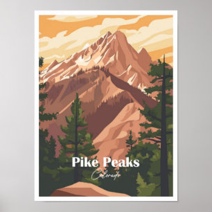 Poster Pike Peaks Trabalho de arte Viagem Place
