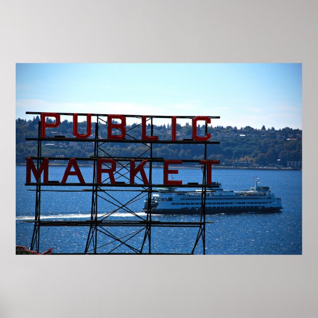 Pôster Pike Place Market & Seattle Waterfront (Frente)