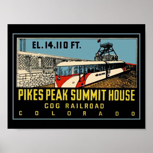 Poster Pikes Peak COG Railway (Frente)