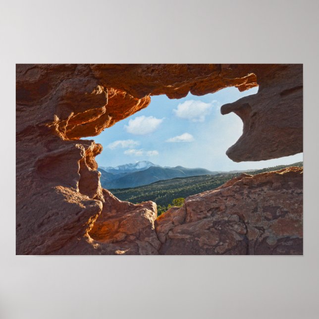 Poster Pikes Peak Emoldurado, Colorado (Frente)