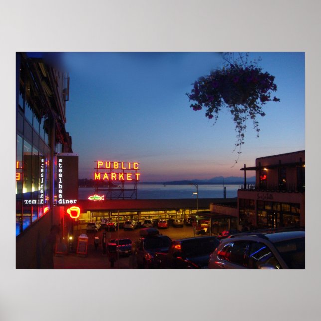 Pôster Pikes Place Market - Seattle Public Market (Frente)